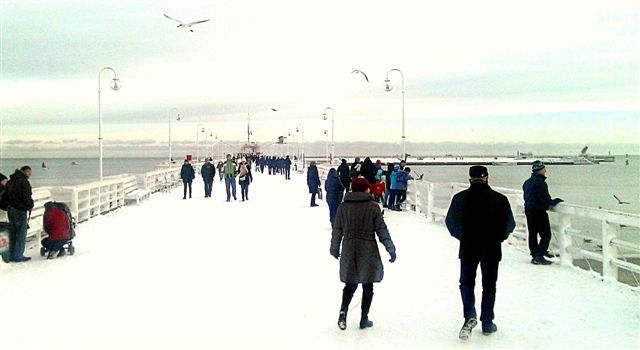 Molo w Sopocie zimą