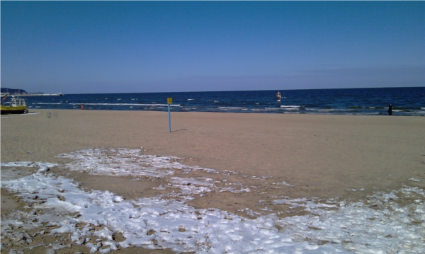 Plaża w Sopocie zimą