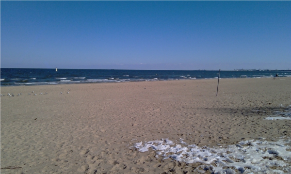 Plaża w Sopocie zimą