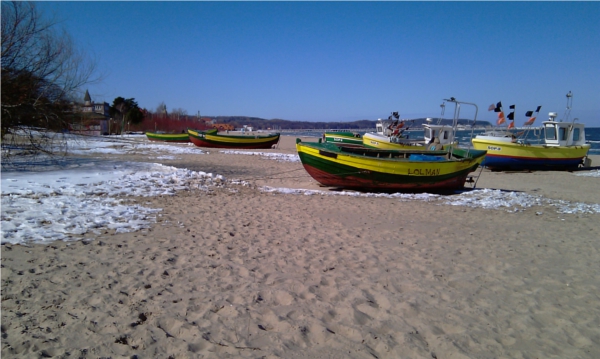 Plaża w Sopocie zimą